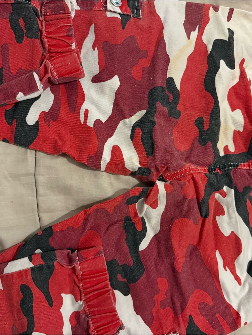 Red Camo Jogger Pants for Women